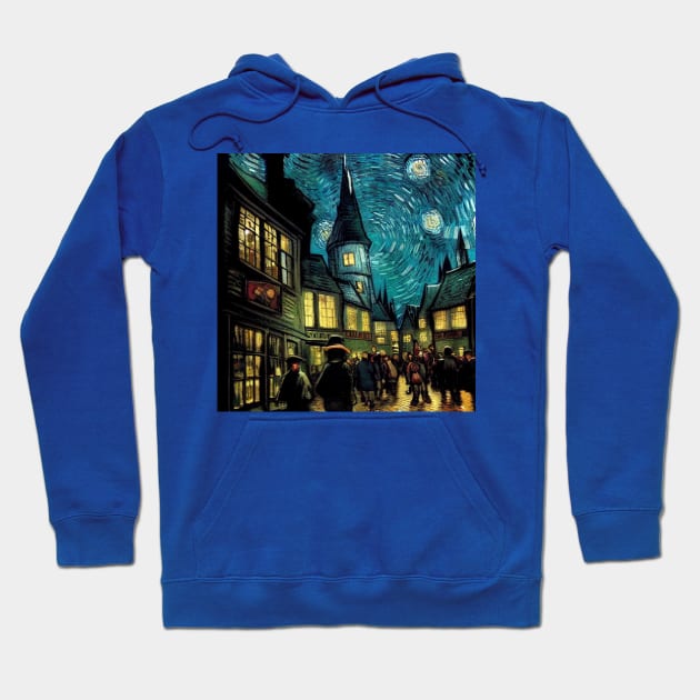 Starry Night in Diagon Alley Hoodie by Grassroots Green